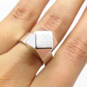 925 Sterling Silver Vintage Geometric Shape Ring Size 7